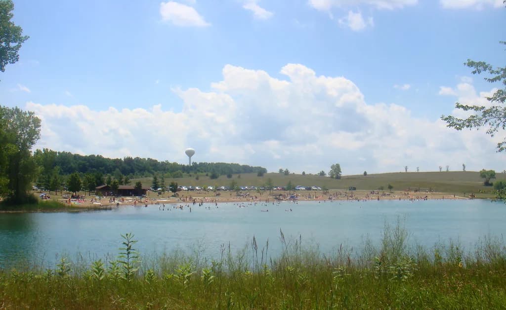 Spring Mill Beach swimming hole near Brighton, Michigan
