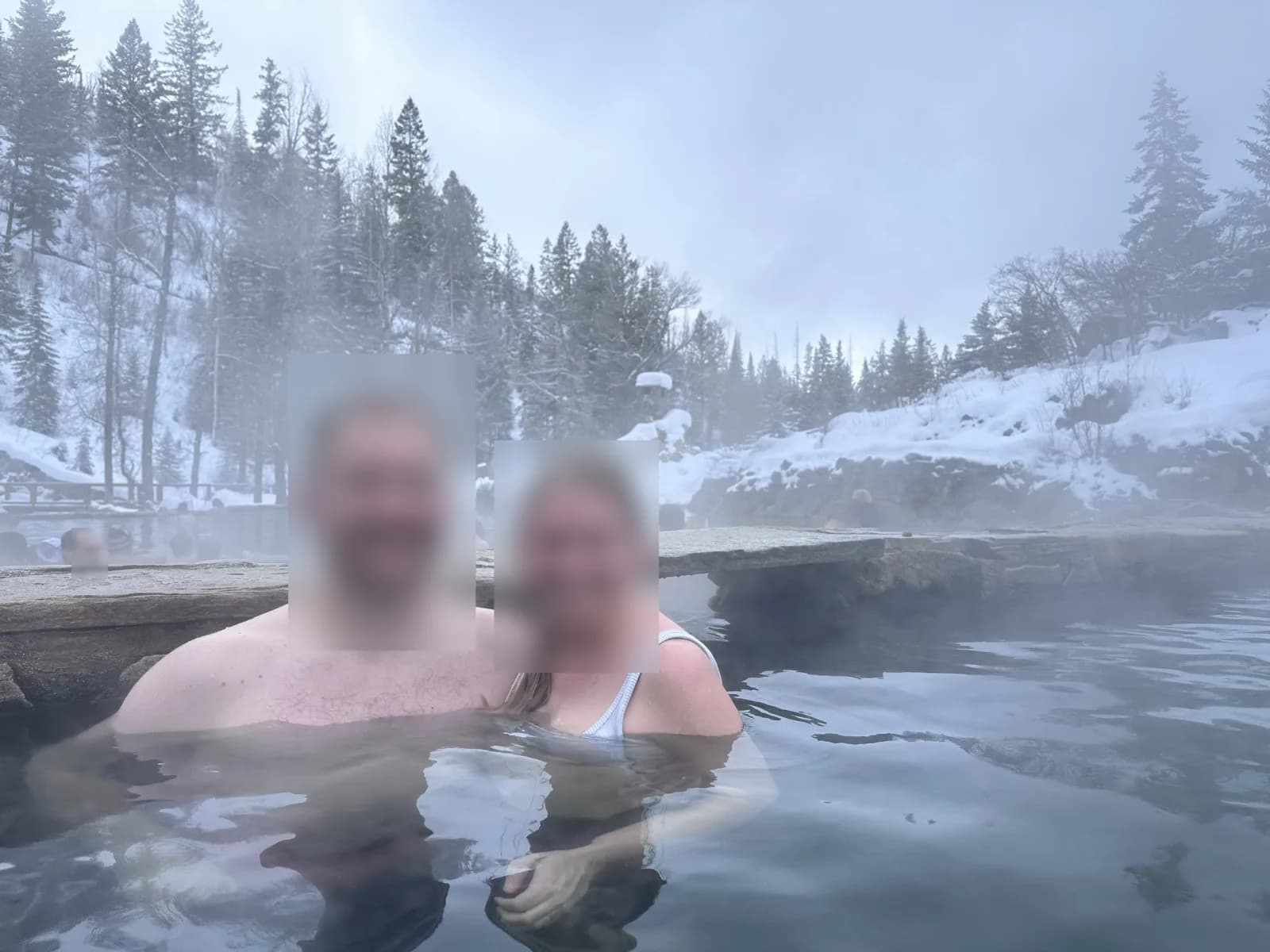 Strawberry Park Natural Hot Springs swimming hole near Steamboat Springs, Colorado