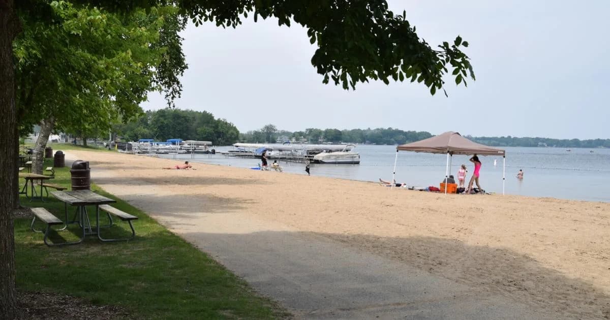Sandy Beach swimming hole near Lake Mills, Wisconsin