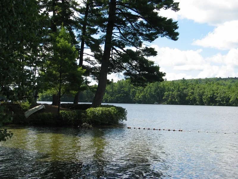 Little Ossipee Lake Beach swimming hole near East Waterboro, Maine