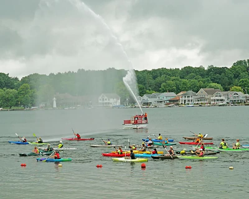 Firemans Beach swimming hole near Conneaut Lake, Pennsylvania