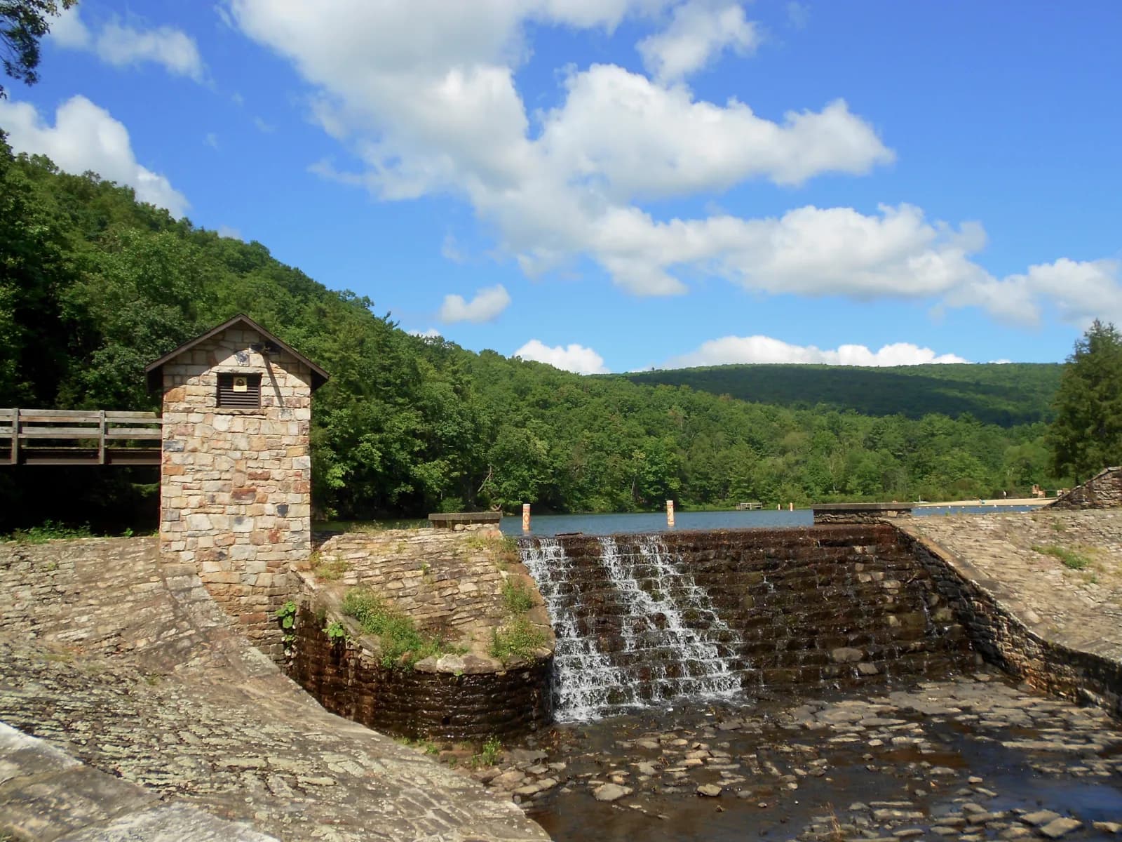 Greenwood Lake Dam NRHP swimming hole near Huntingdon, Pennsylvania