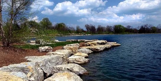 Stephens Lake Park swimming hole near Columbia, Missouri