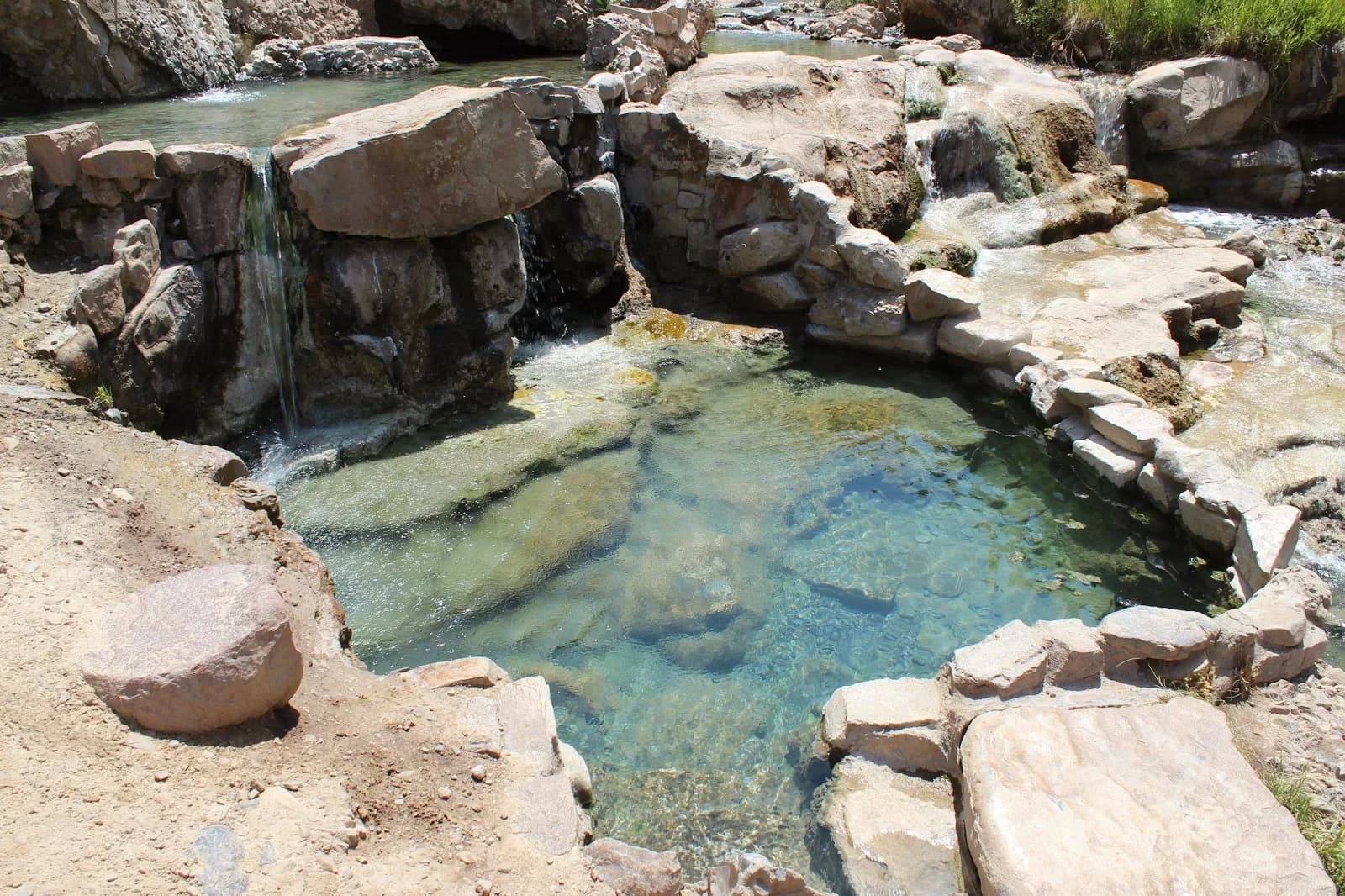 Fifth Water Hot Springs and Falls swimming hole near Springville, Utah