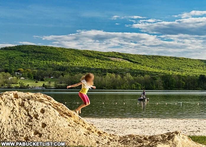 Sayers Dam Beach swimming hole near Howard, Pennsylvania