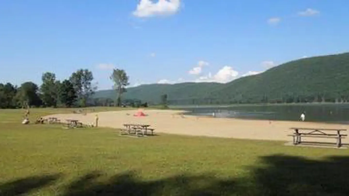 Surry Mountain Lake swimming hole near Surry, New Hampshire