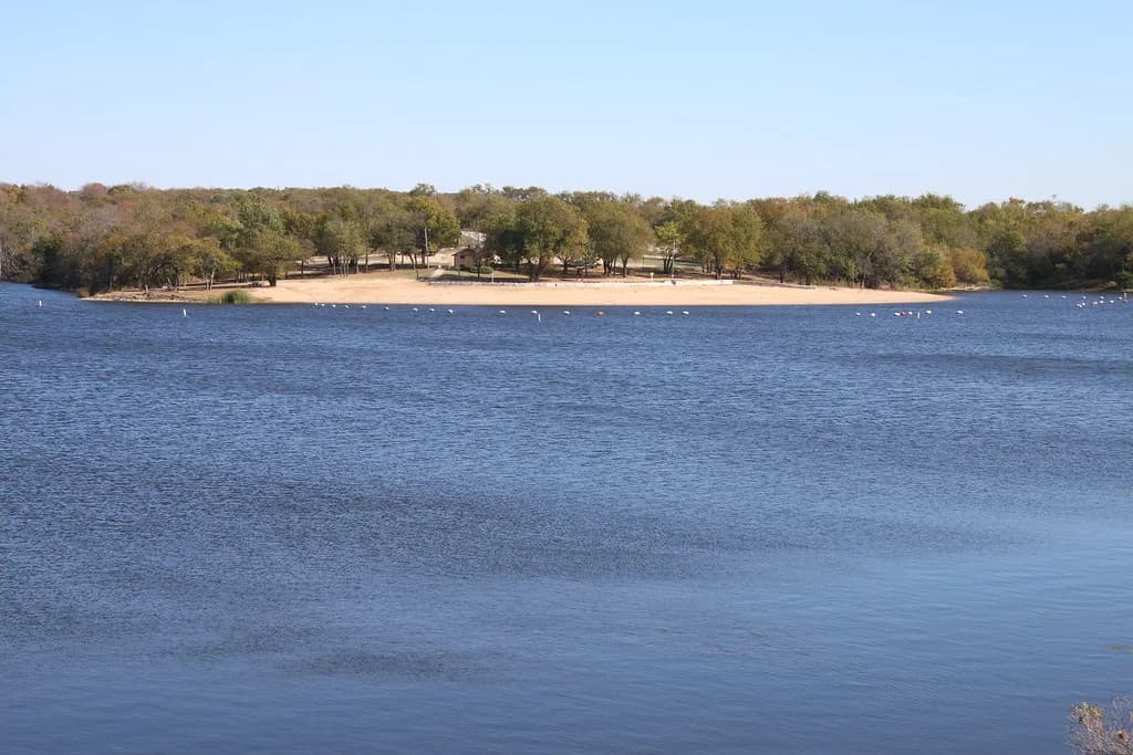 Big Hill Lake Beach Area, Mound Valley Park swimming hole near Cherryvale, Kansas