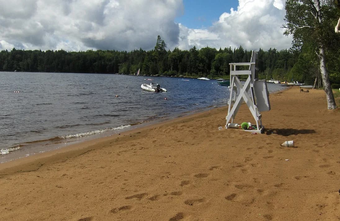 Golden Beach Campground swimming hole near Raquette Lake, New York