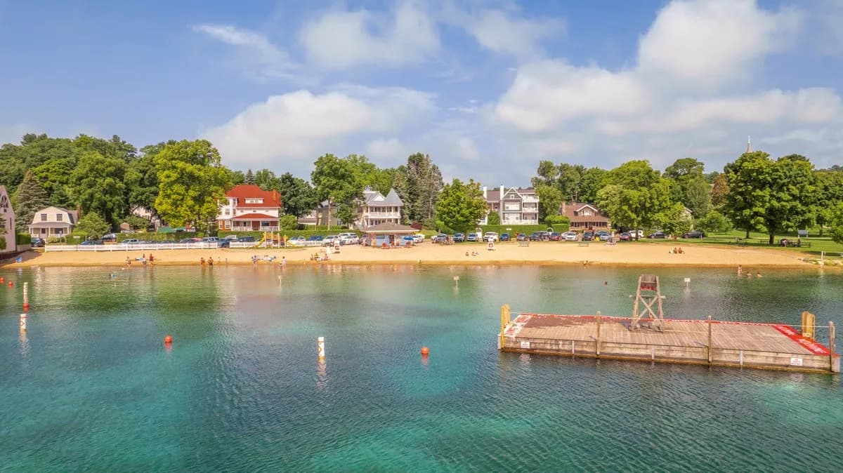 Zorn Park Beach swimming hole near Harbor Springs, Michigan