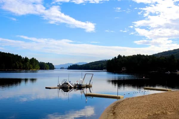 Long Lake Town Beach swimming hole near Long Lake, New York