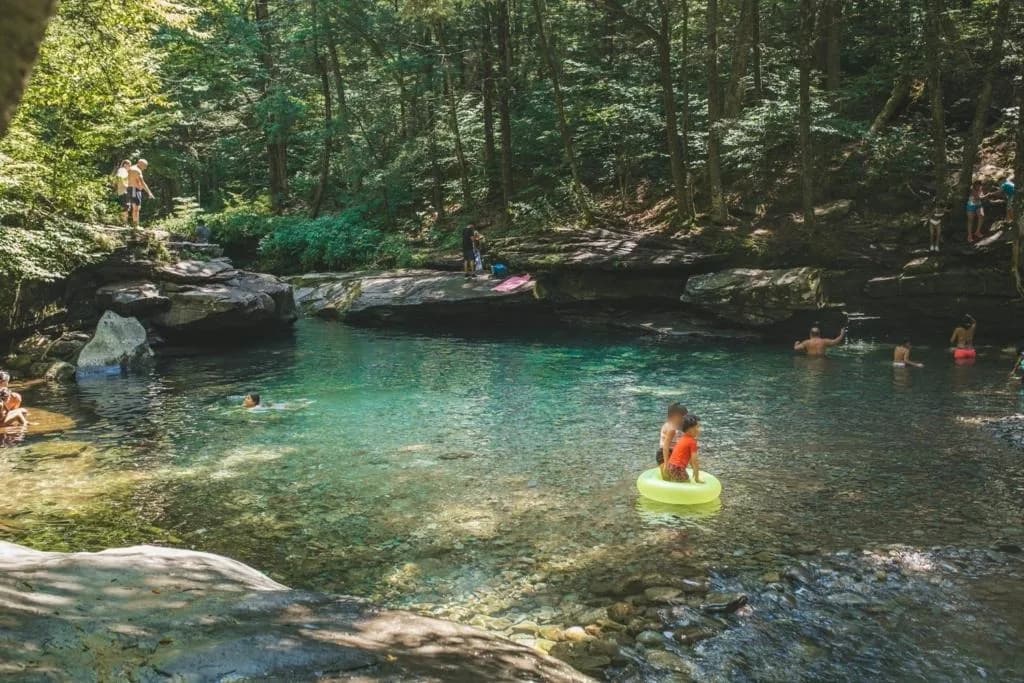 Peekamoose Blue Hole swimming hole near Sundown, New York