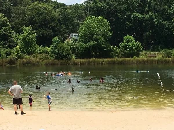 Pine Lake Beach swimming hole near Stone Mountain, Georgia
