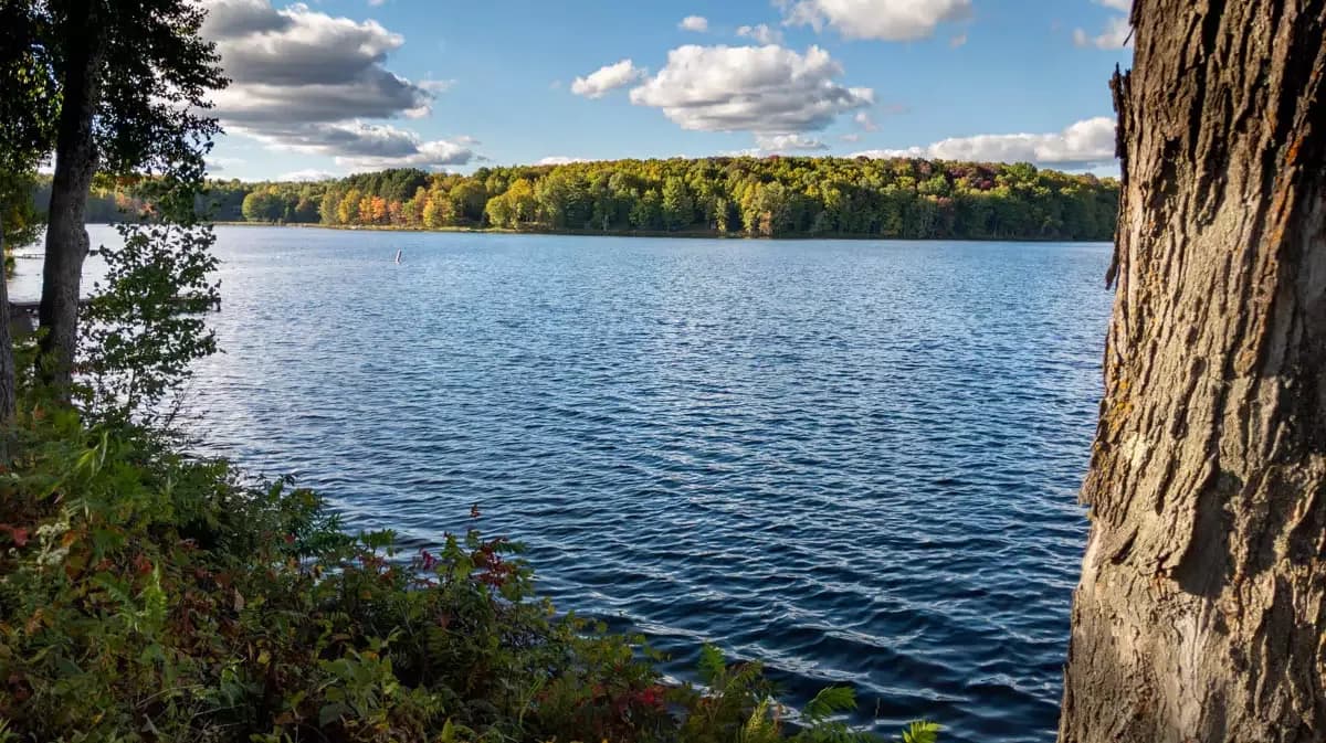 Maple Lake Public Beach swimming hole near Three Lakes, Wisconsin