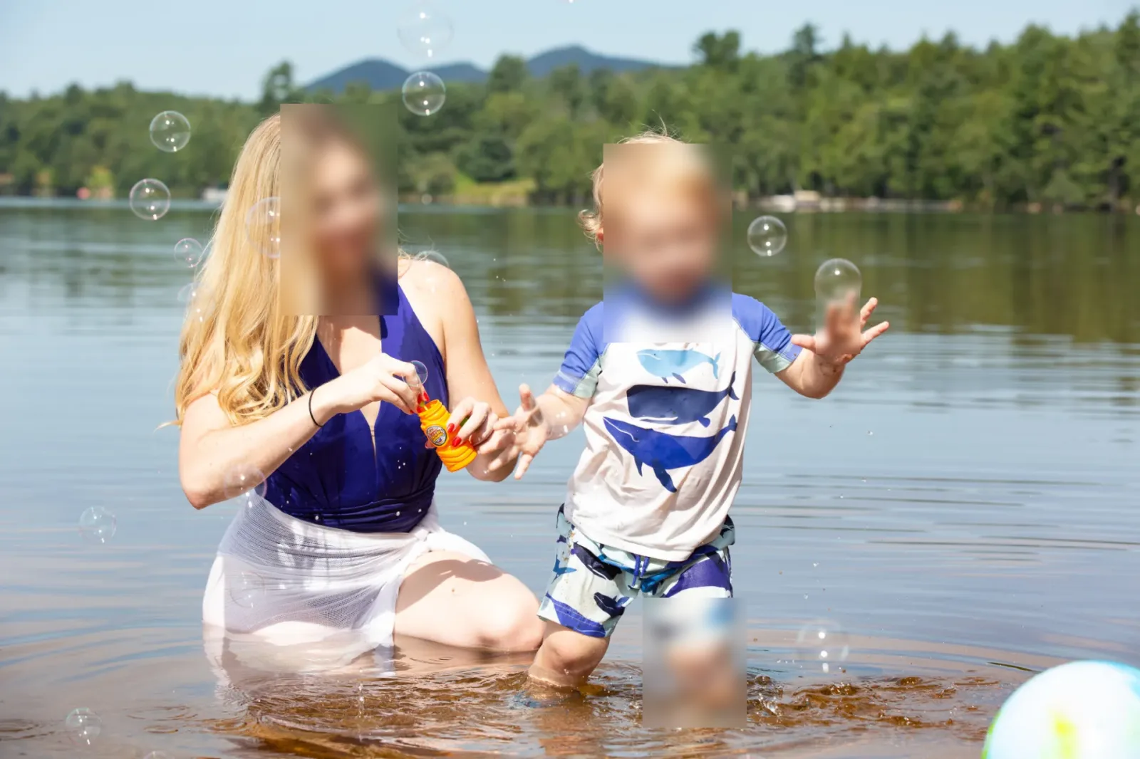 Lake Clear Beach swimming hole near Saranac Lake, New York