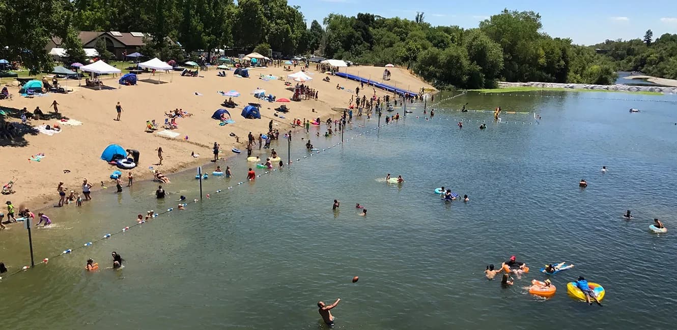 Healdsburg Veterans Memorial Beach swimming hole near Healdsburg, California
