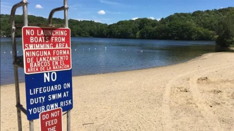 Lakewood Park Beach swimming hole near Waterbury, Connecticut