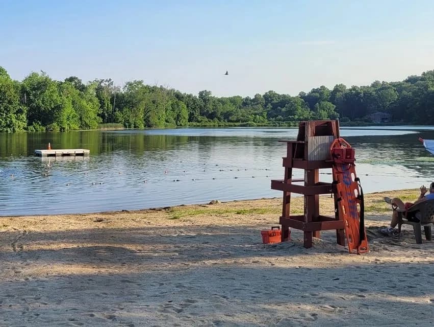 Lake Lincolndale Beach swimming hole near Mahopac, New York
