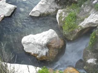 Goldbug Hot Springs swimming hole near Salmon, Idaho
