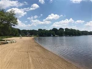 Memorial Park Beach swimming hole near Sharon, Massachusetts