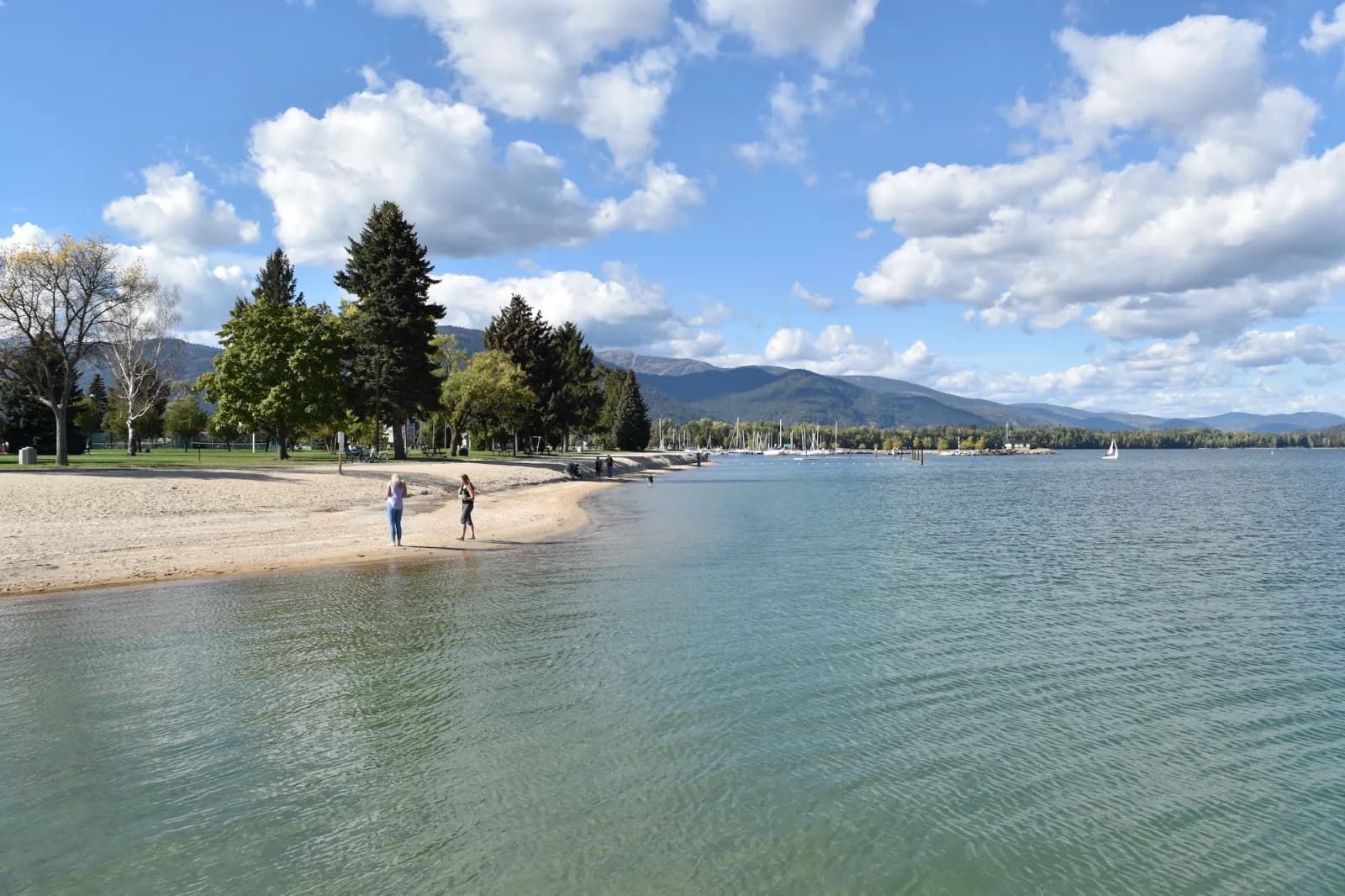 Sandpoint City Beach Park swimming hole near Sandpoint, Idaho