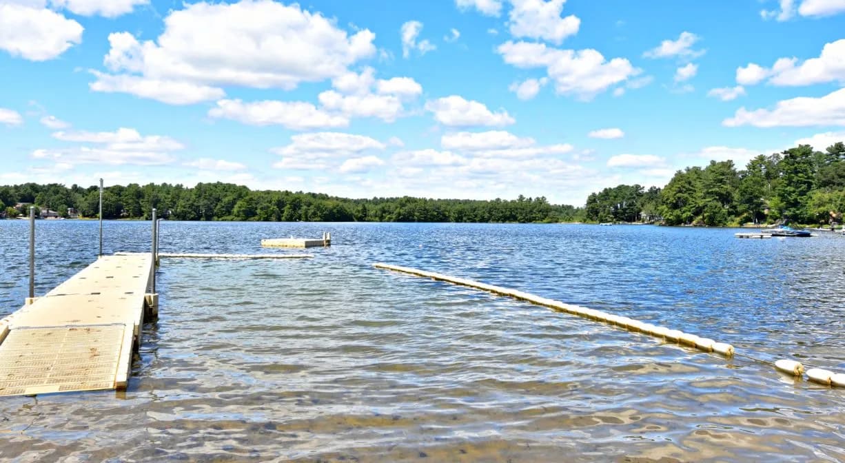 Little Sandy Bottom Pond Beach swimming hole near Pembroke, Massachusetts