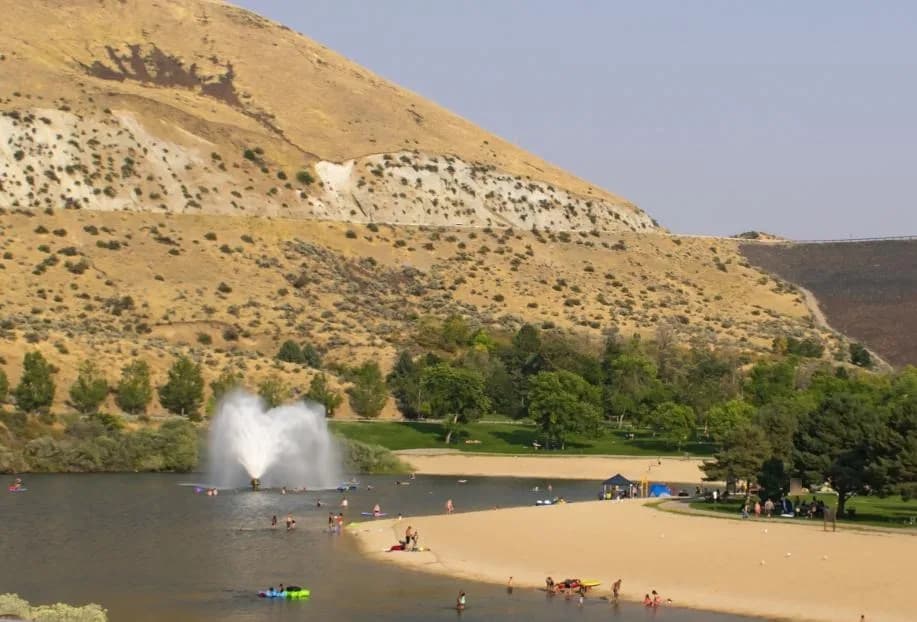 Sandy Point Beach swimming hole near Barber, Idaho
