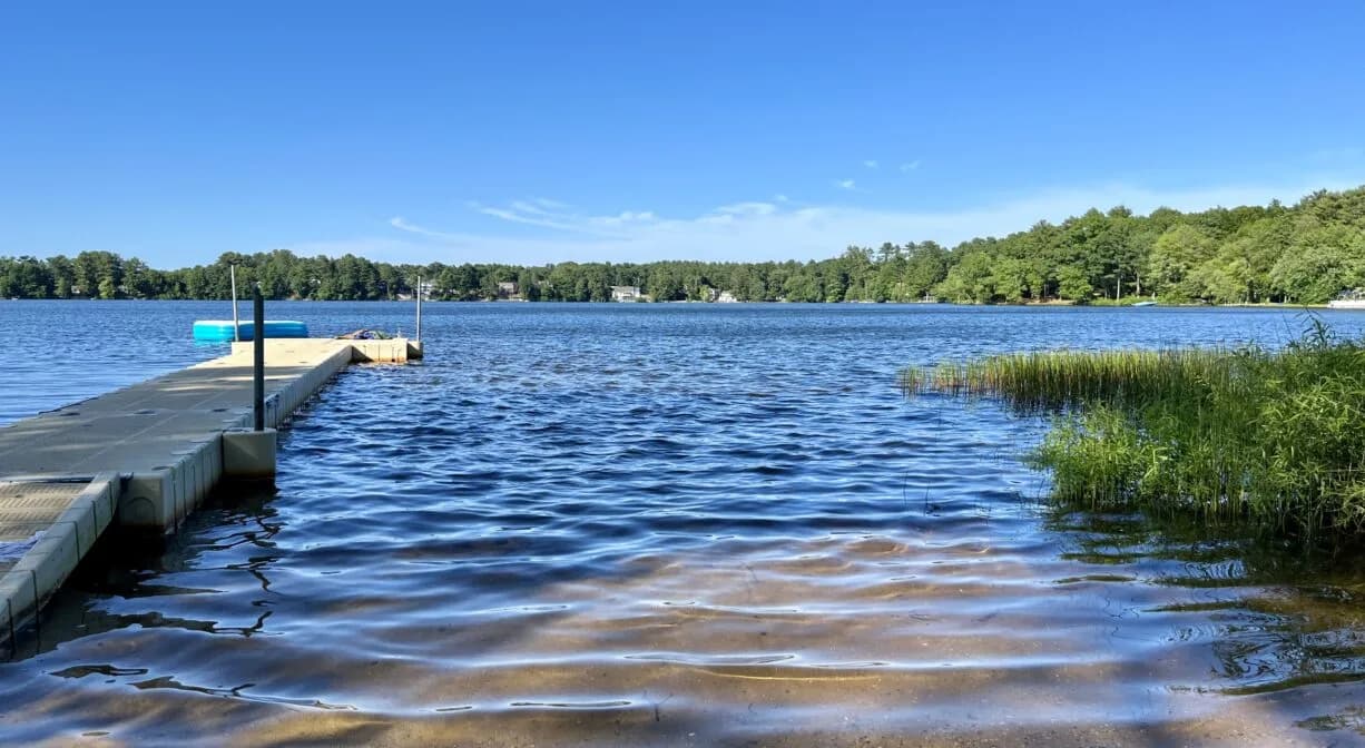 Stetson Pond Beach swimming hole near Pembroke, Massachusetts