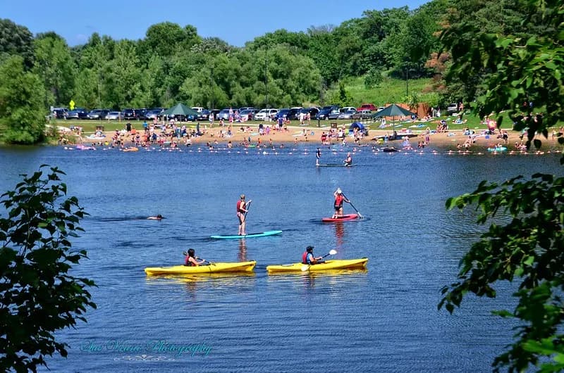 Schulze Lake Beach swimming hole near Eagan, Minnesota