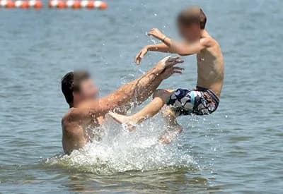 Longview Lake Swim Beach swimming hole near Kansas City, Missouri