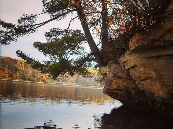 Highland Ridge Campground swimming hole near Spring Valley, Wisconsin