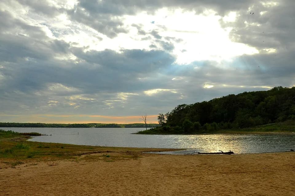 Clinton Lake Swim Beach swimming hole near Lawrence, Kansas
