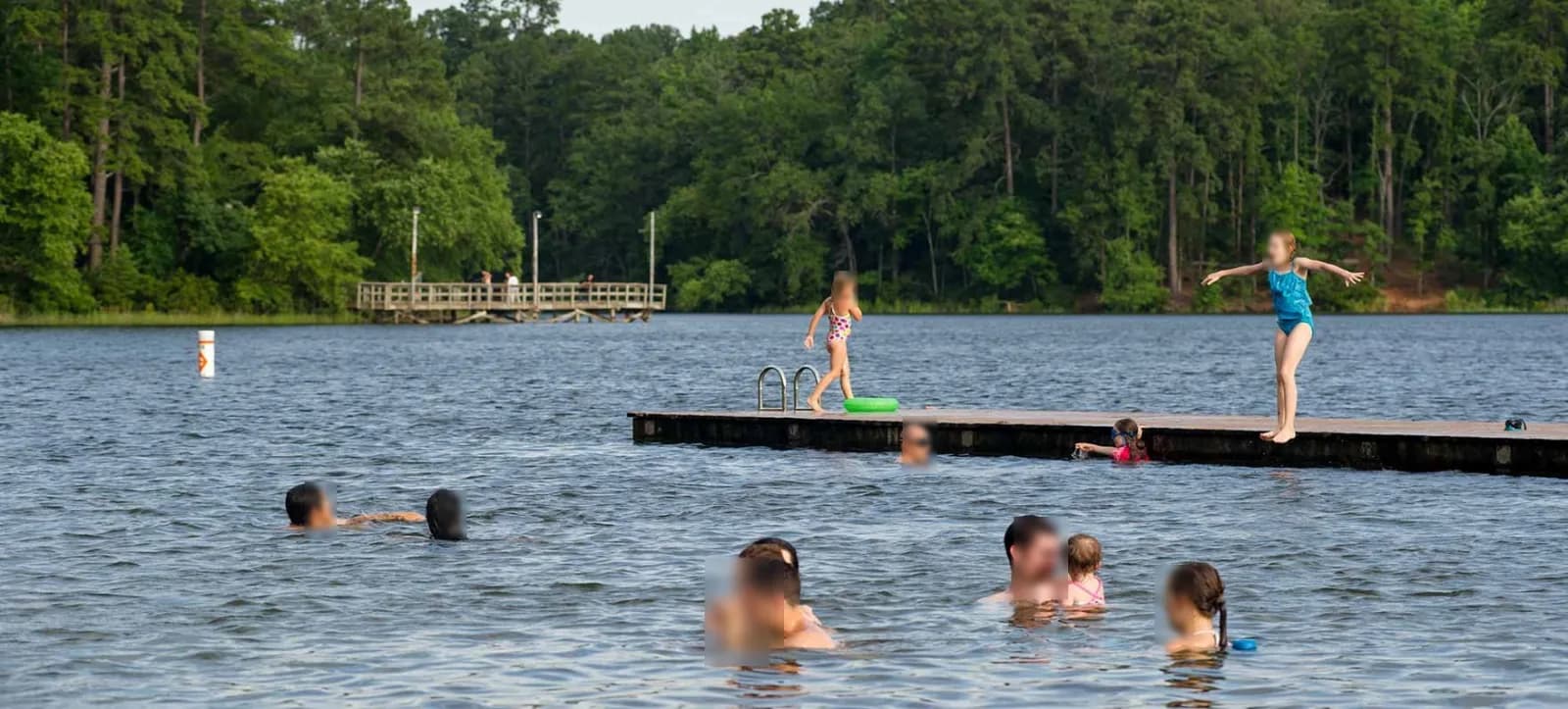 Tyler State Park Swim Area Bath House swimming hole near Tyler, Texas