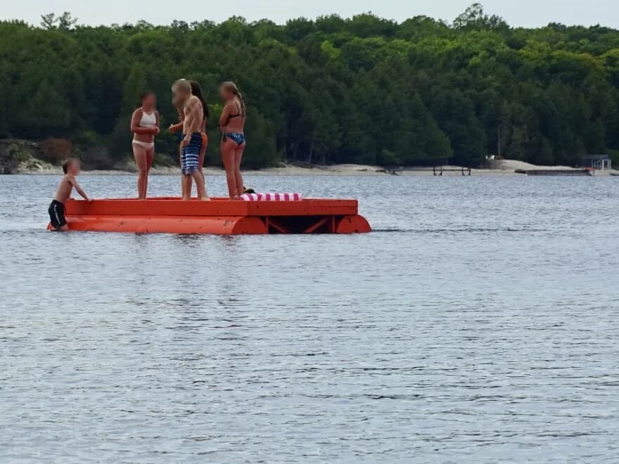 Schoolhouse Beach Park swimming hole near Washington, Wisconsin