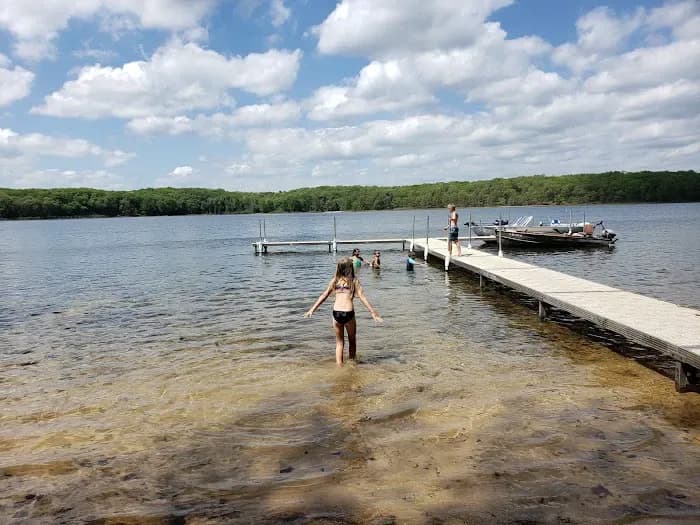 Nichols Lake South Campground swimming hole near White Cloud, Michigan