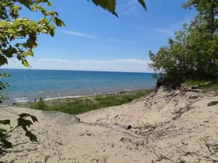 Lake Michigan Campground swimming hole near Moran, Michigan
