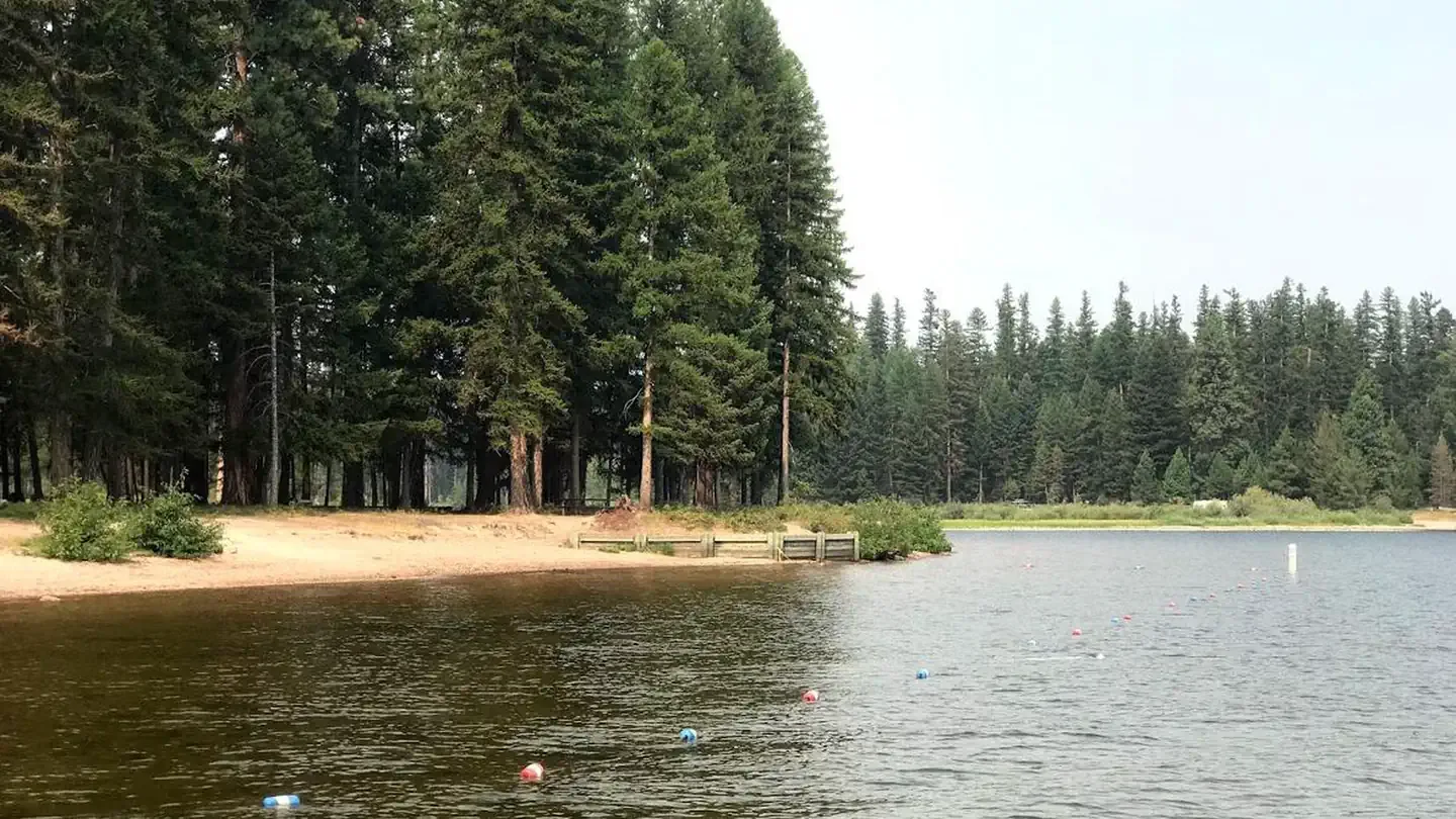 River Point Campground swimming hole near Seeley Lake, Montana