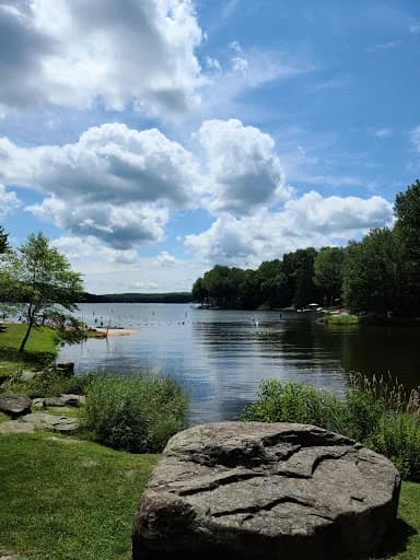 Hideout North Beach swimming hole near Lake Ariel, Pennsylvania