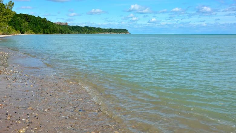 Grant Park Beach House swimming hole near South Milwaukee, Wisconsin