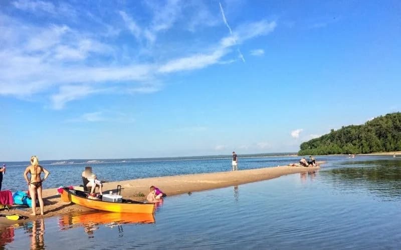 Platte Beach swimming hole near Honor, Michigan