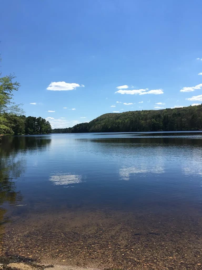 Walker Pond Beach-Wells State Park swimming hole near Sturbridge, Massachusetts