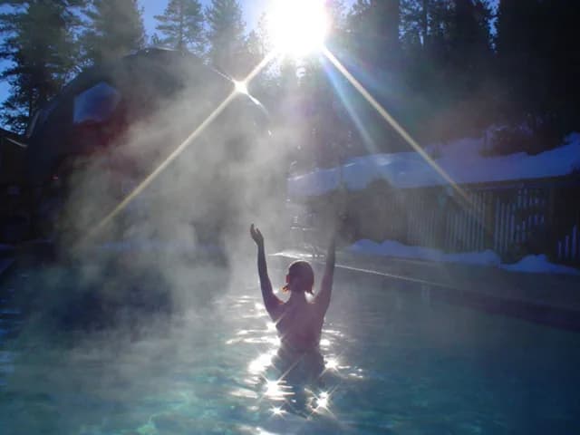 Sierra Hot Springs swimming hole near Sierraville, California