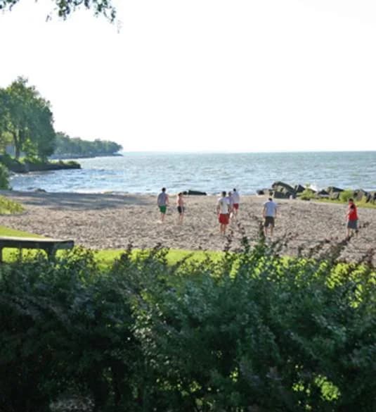 Lake Front Park and Beach swimming hole near Huron, Ohio