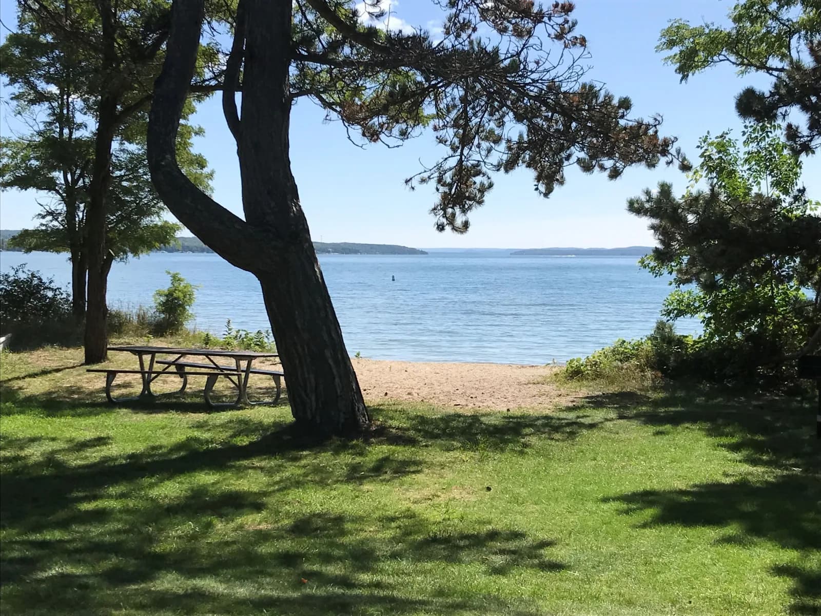 Depot Beach Park swimming hole near Charlevoix, Michigan