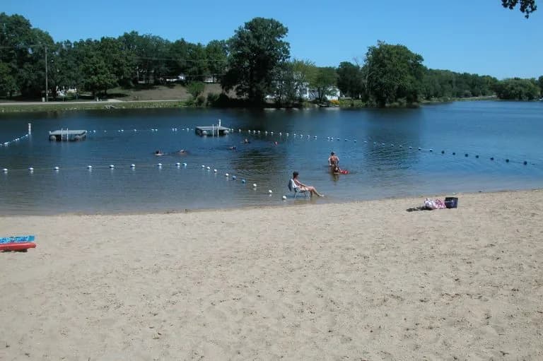 Lower Spring Lake Beach swimming hole near Palmyra, Wisconsin