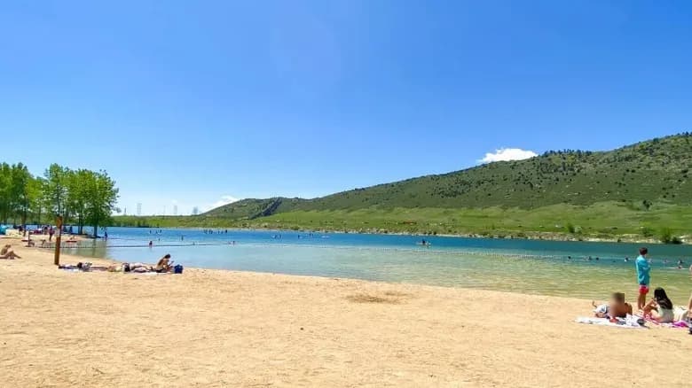 Soda Lake Beach swimming hole near Morrison, Colorado