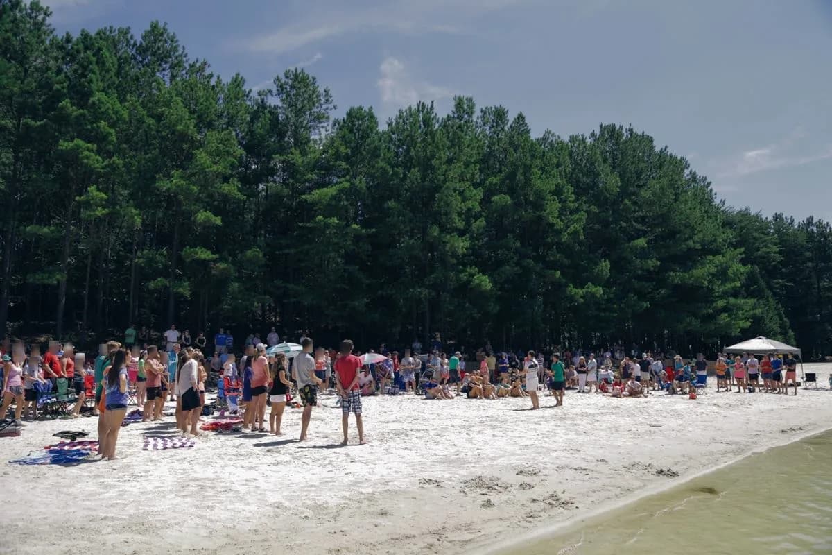Buford Dam Beach swimming hole near Buford, Georgia
