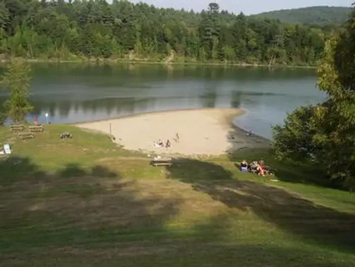 Stoughton Pond Recreation Area swimming hole near Perkinsville, Vermont