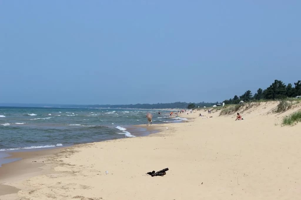 Sand Dunes Beach swimming hole near Moran, Michigan