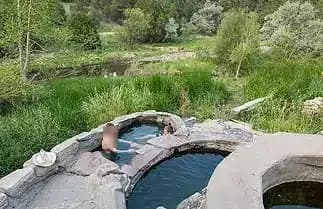 Montezuma Hot Springs swimming hole near Montezuma, New Mexico