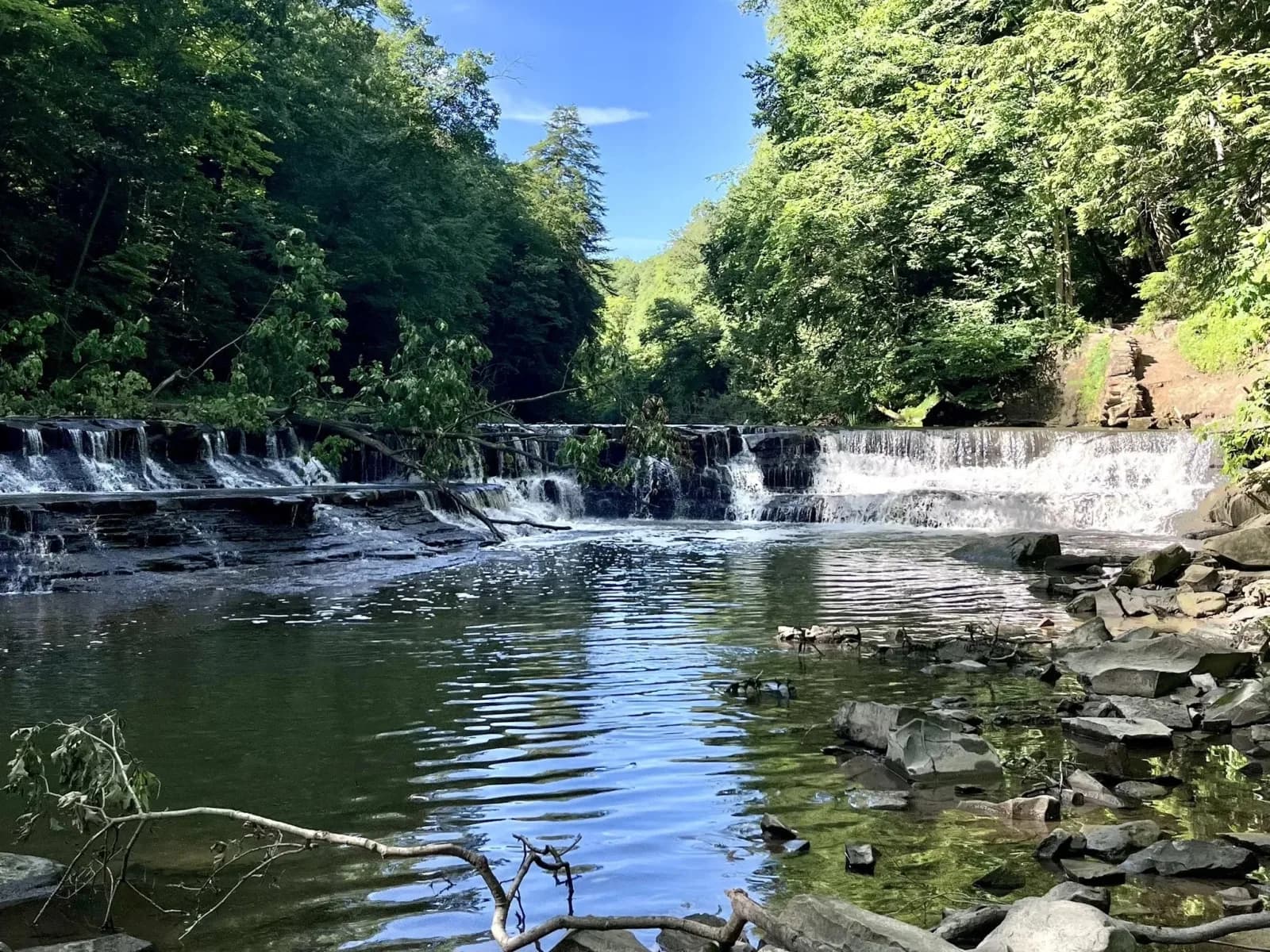 Big waterfall and swimming hole swimming hole near Bentleyville, Ohio